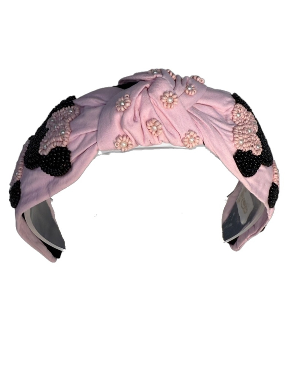 284. The Pink Bow Mouse Beaded Headband - Picture 3 of 4
